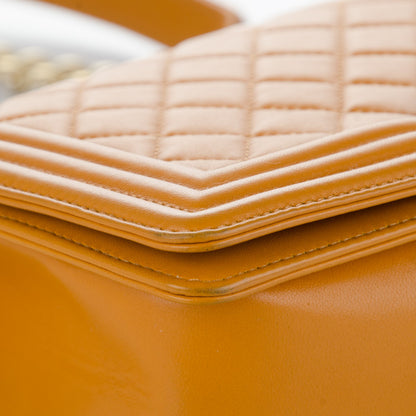 Chanel Lambskin Quilted Medium Boy Flap Yellow 9 of 12