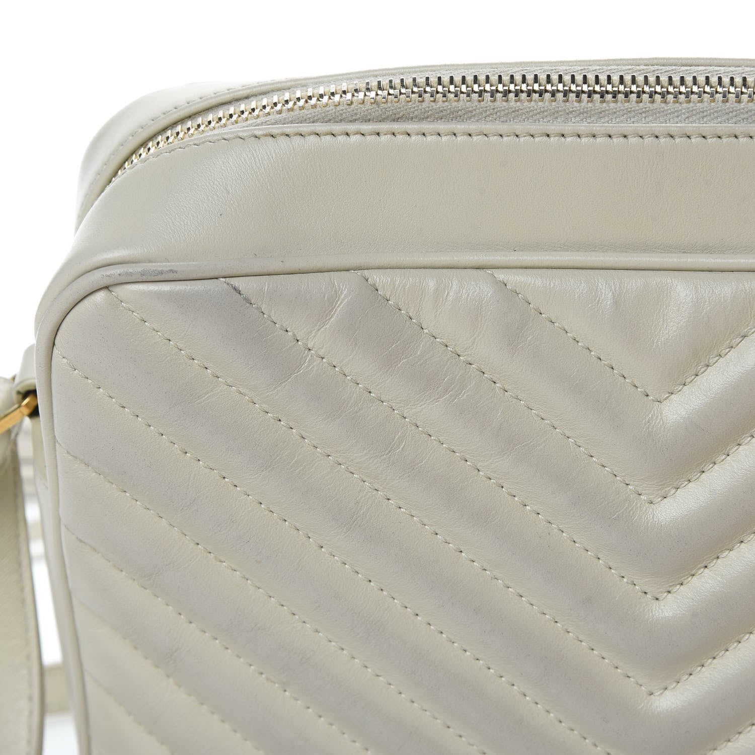 Saint Laurent Calfskin Matelasse Monogram Lou Camera Bag Crema Soft 14 of 17