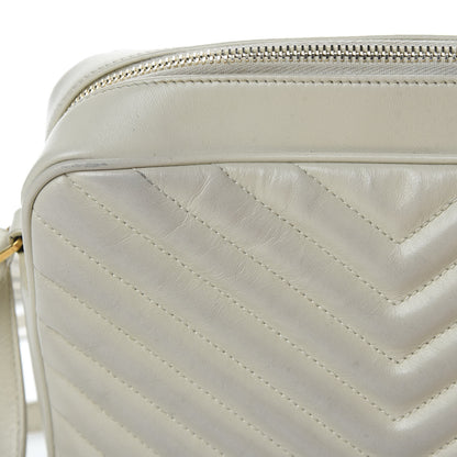 Saint Laurent Calfskin Matelasse Monogram Lou Camera Bag Crema Soft 14 of 17
