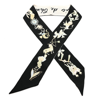 Christian Dior Silk Mitzah Scarf Black White 1 of 3