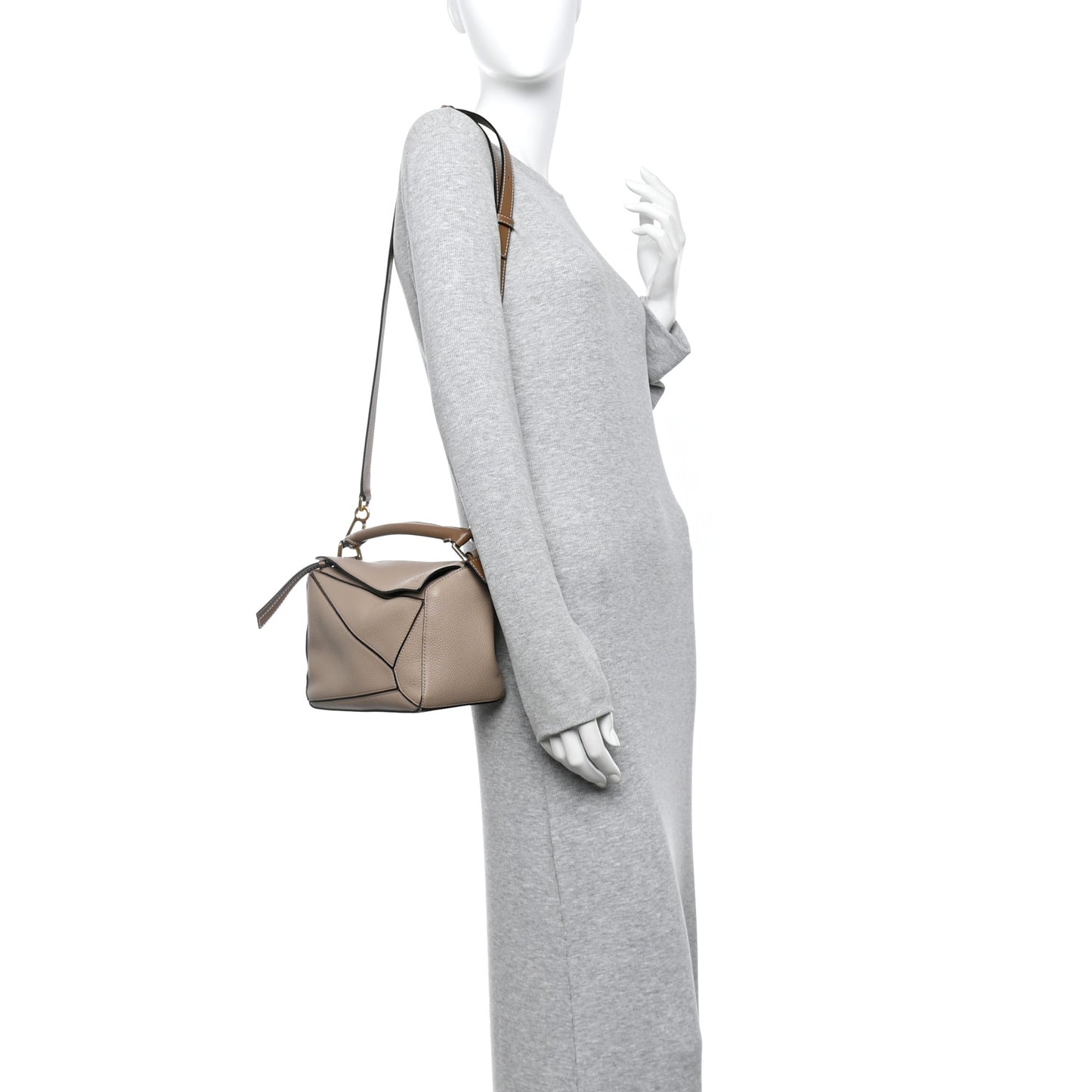 Grained Calfskin Small Puzzle Bag Sand Mink