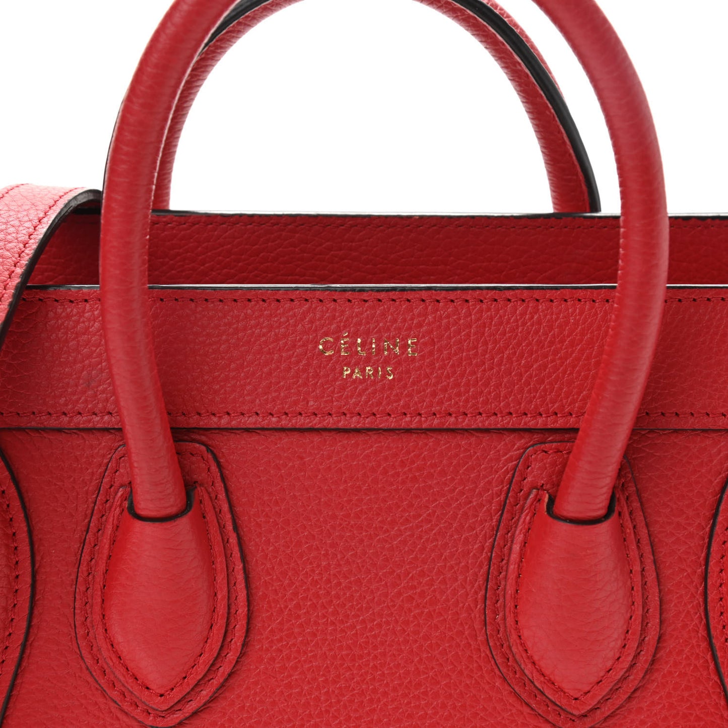 Drummed Calfskin Nano Luggage Red