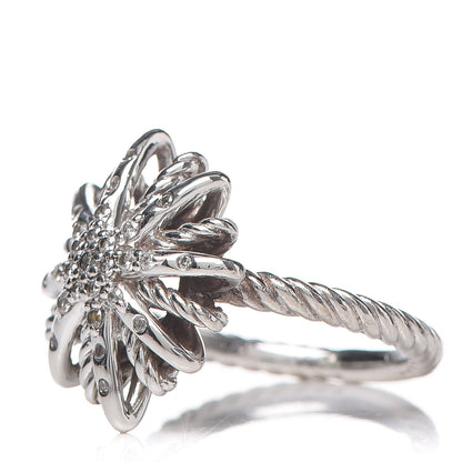 David Yurman Sterling Silver Diamond 17mm Starburst Ring 49 5 3 of 5