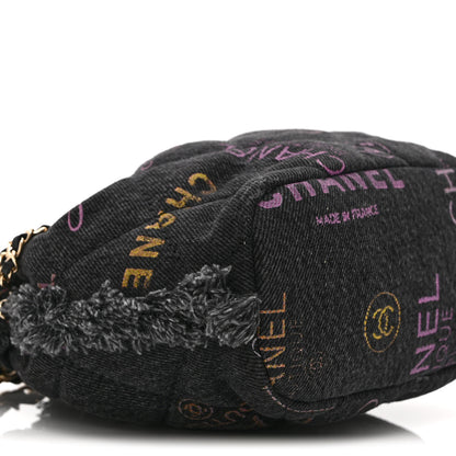 Chanel Denim Quilted Mood Small Bucket With Chain Black Multicolor 9 of 10