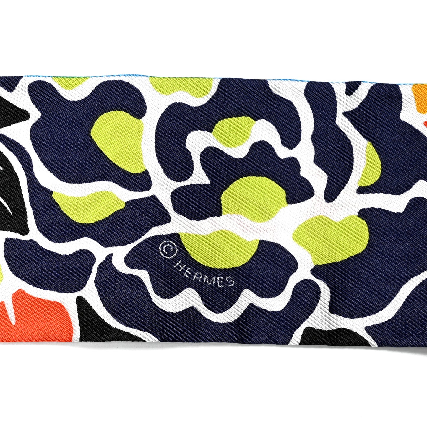 Silk Bingata Twilly Black Red Multicolor