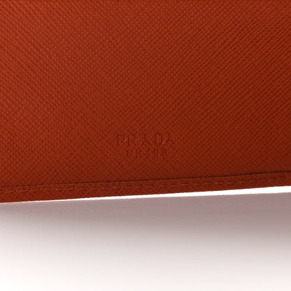 Prada Saffiano Metal Large Compact Flap Wallet Papaya 6 of 11