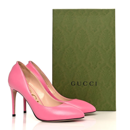 Gucci Malaga Kid GG Split Back Pumps 38 Pink Tropical Flower 13 of 13