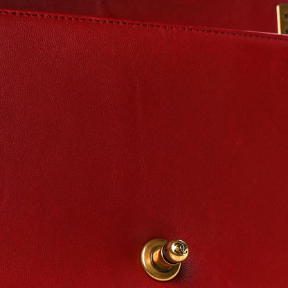 Chanel Calfskin Quilted Medium Boy Flap Red 15 of 21