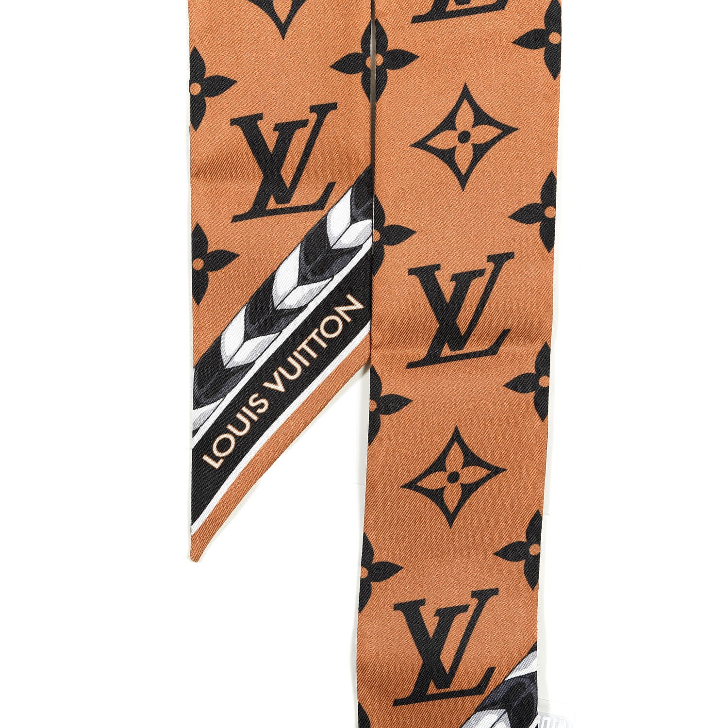 Louis Vuitton Silk Monogram LV Crafty Bi Color BB Bandeau Caramel Black 3 of 4