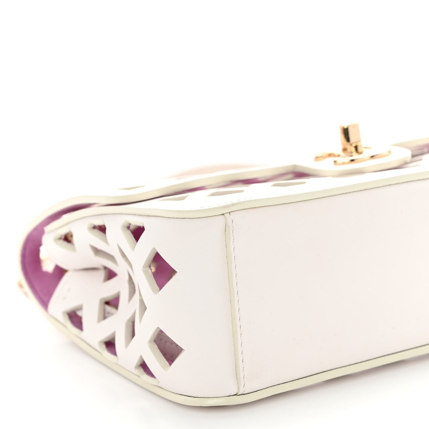 Lambskin Small Sea Through Flap White Multicolor