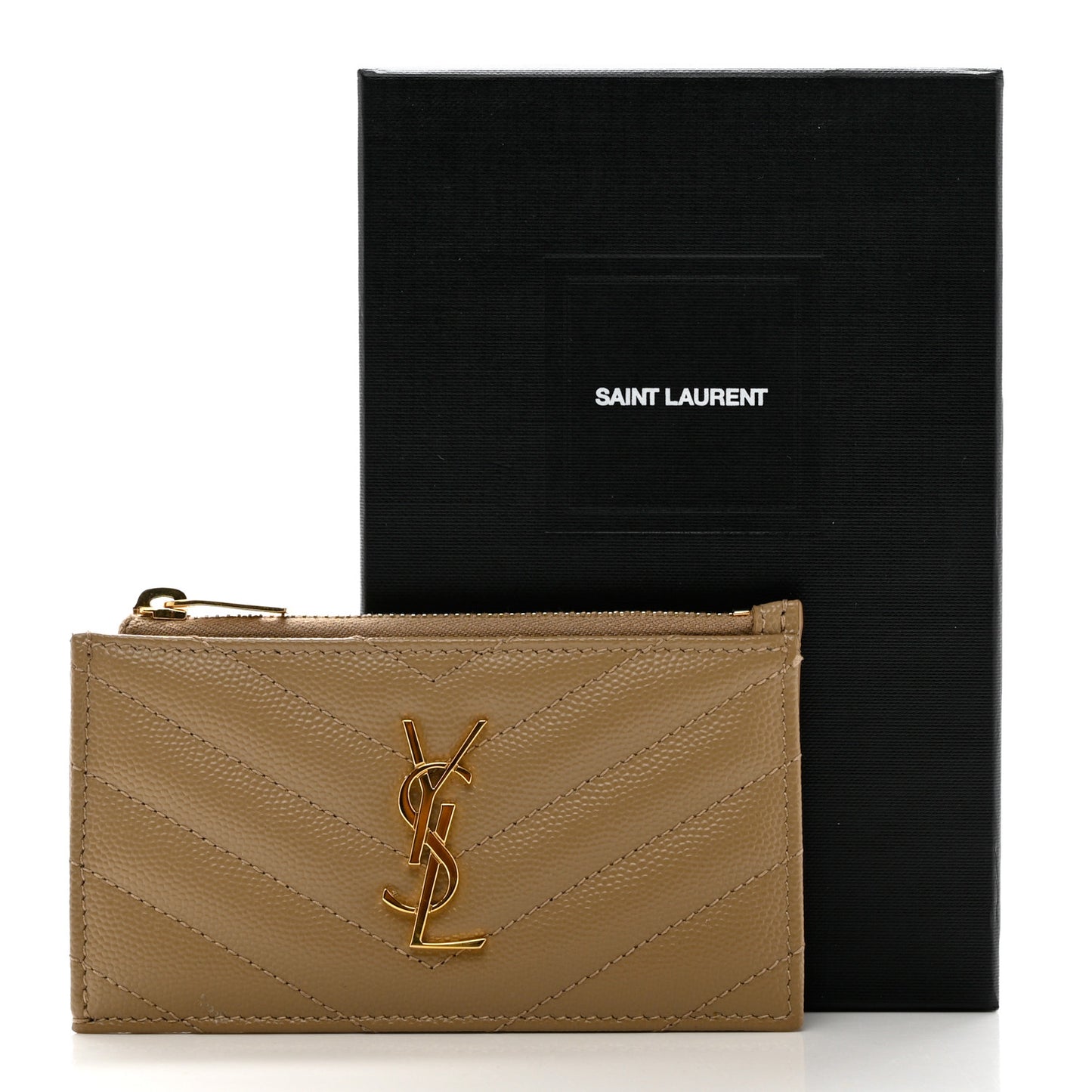 Monogram Grain de Poudre 5 Fragments Zip Pouch Card Holder Dark Latte