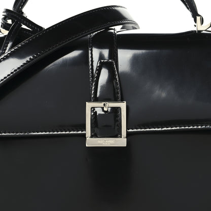 Saint Laurent Shiny Calfskin Le Fermoir Top Handle Bag Small Black 7 of 9