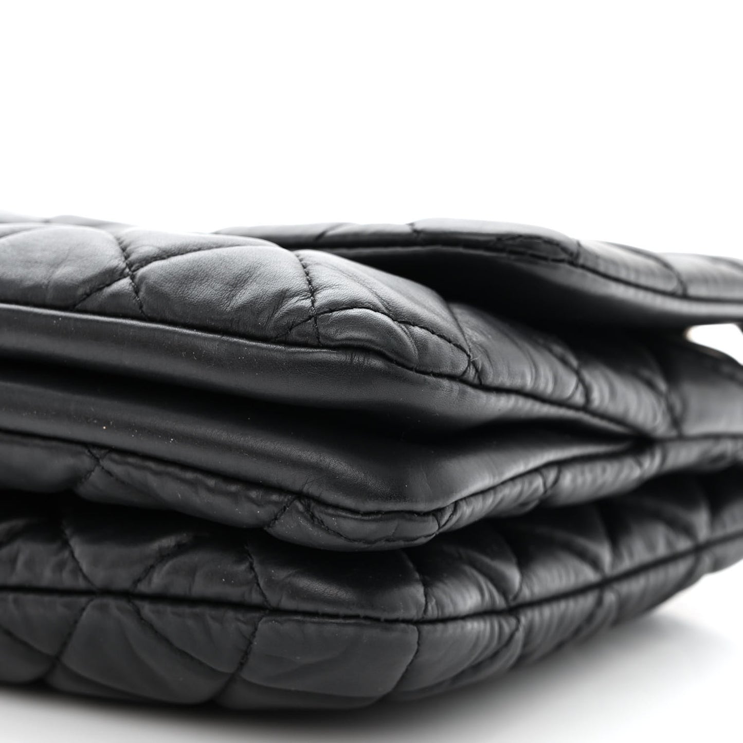 Calfskin Quilted Tender Touch Flap Bag Black