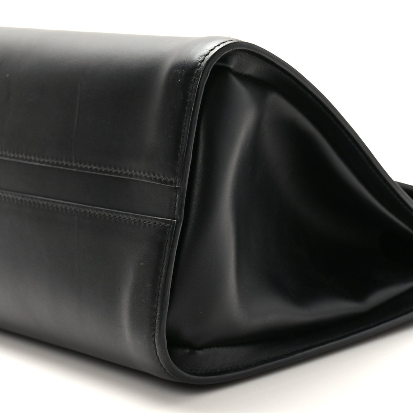 Shiny Calfskin Medium Annie Shoulder Bag Black