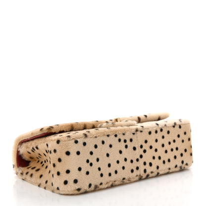 Chanel Pony Hair Cheetah Printed Creative Fabrics Flap Light Beige Black 3 of 10