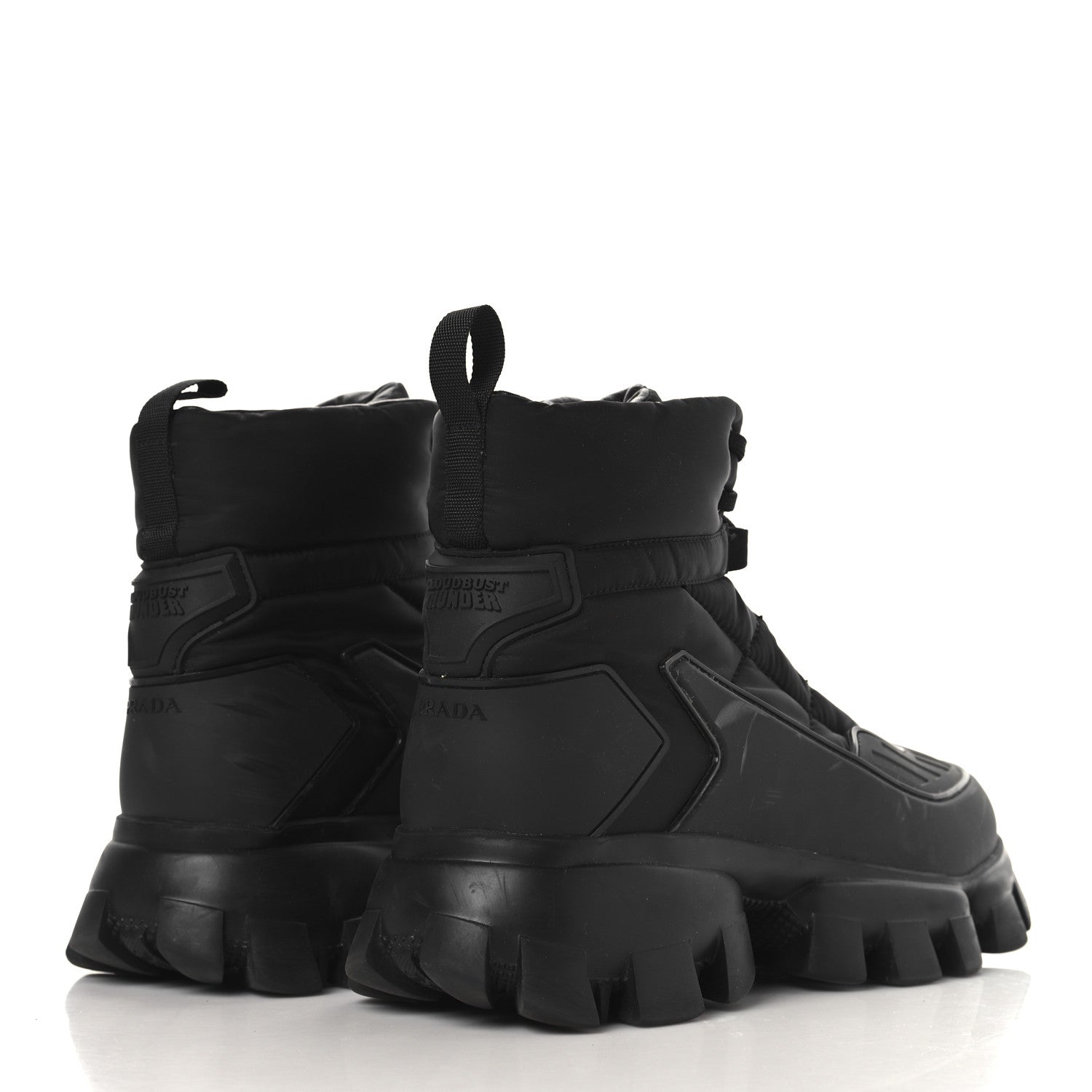 Prada Rubber Technical Knit Fabric Mens Cloudbust Thunder Boots 9 Black 5 of 8