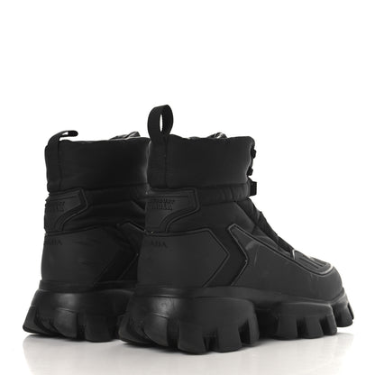 Prada Rubber Technical Knit Fabric Mens Cloudbust Thunder Boots 9 Black 5 of 8