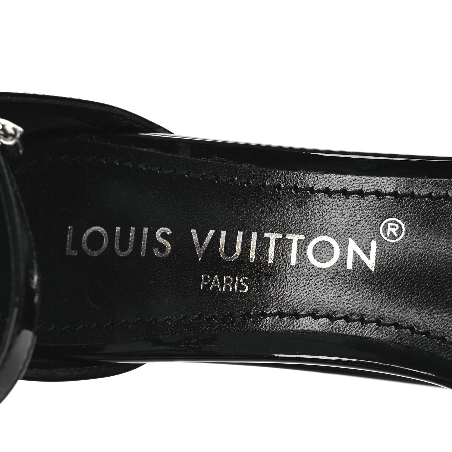 Louis Vuitton Patent Calfskin Fame Platform Sandal 39 Black 9 of 13