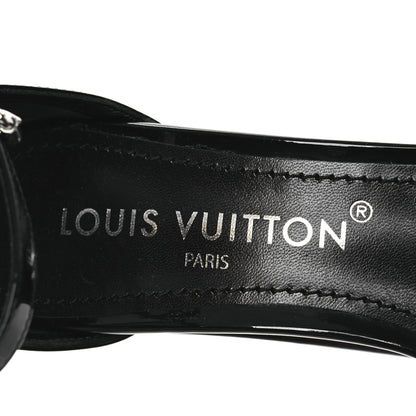 Louis Vuitton Patent Calfskin Fame Platform Sandal 39 Black 9 of 13