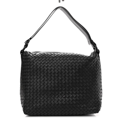 Bottega Veneta Nappa Intrecciato Shoulder Bag Black 1 of 9