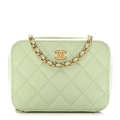 Chanel Lambskin Quilted CC Pearl Crush Camera Case Light Green 1 of 10