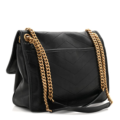 Saint Laurent Lambskin Matelasse Monogram Medium Niki Chain Satchel Black 3 of 10