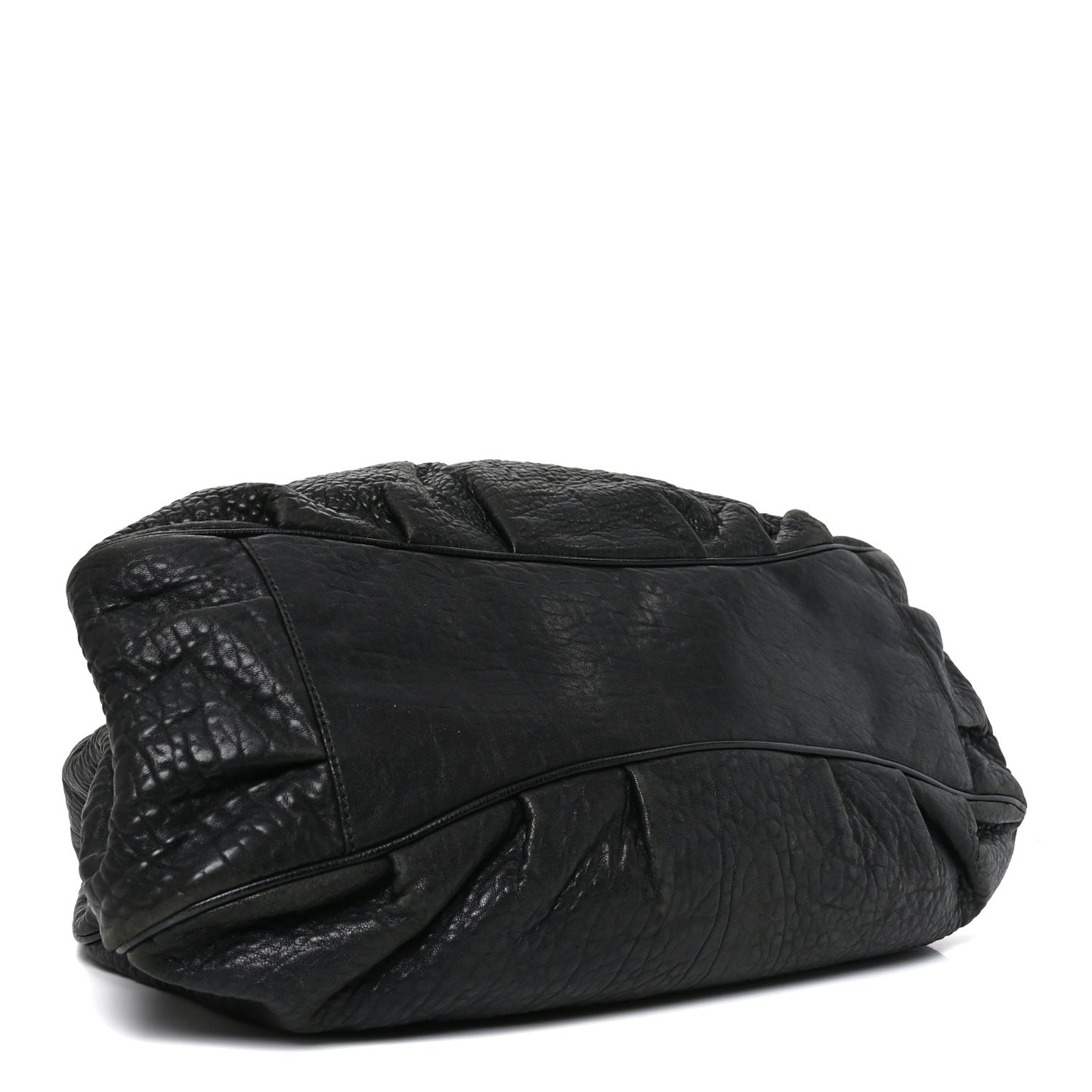 Crinkled Lambskin Mia Tote Black