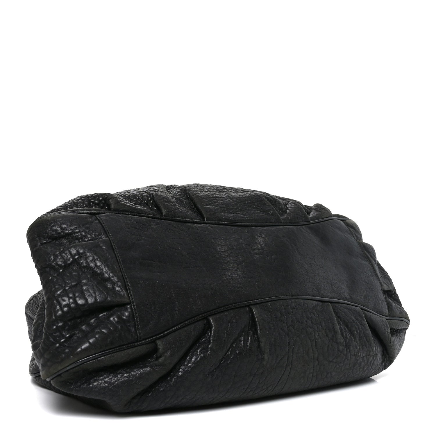 Fendi Crinkled Lambskin Mia Tote Black 4 of 10