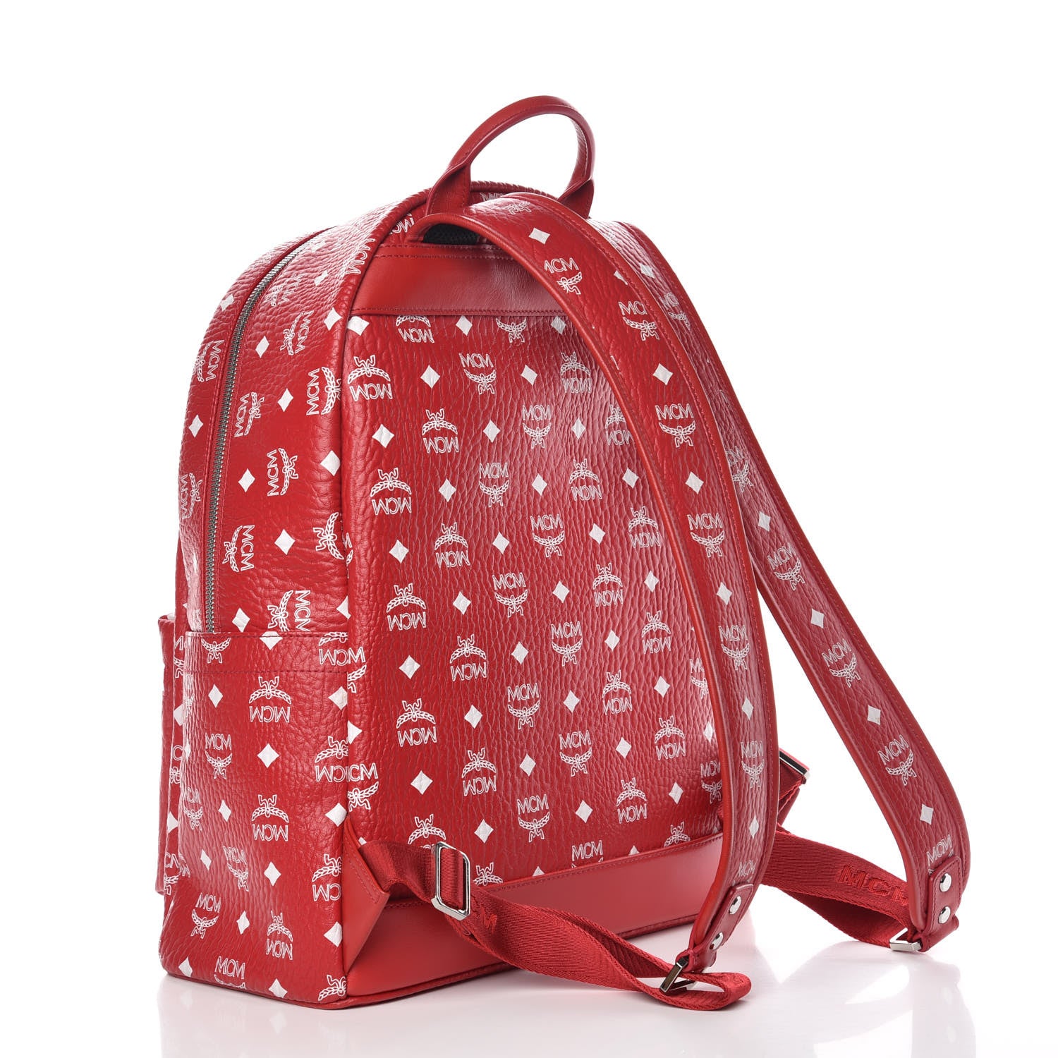 MCM Visetos Medium Stark Backpack Red White 5 of 13