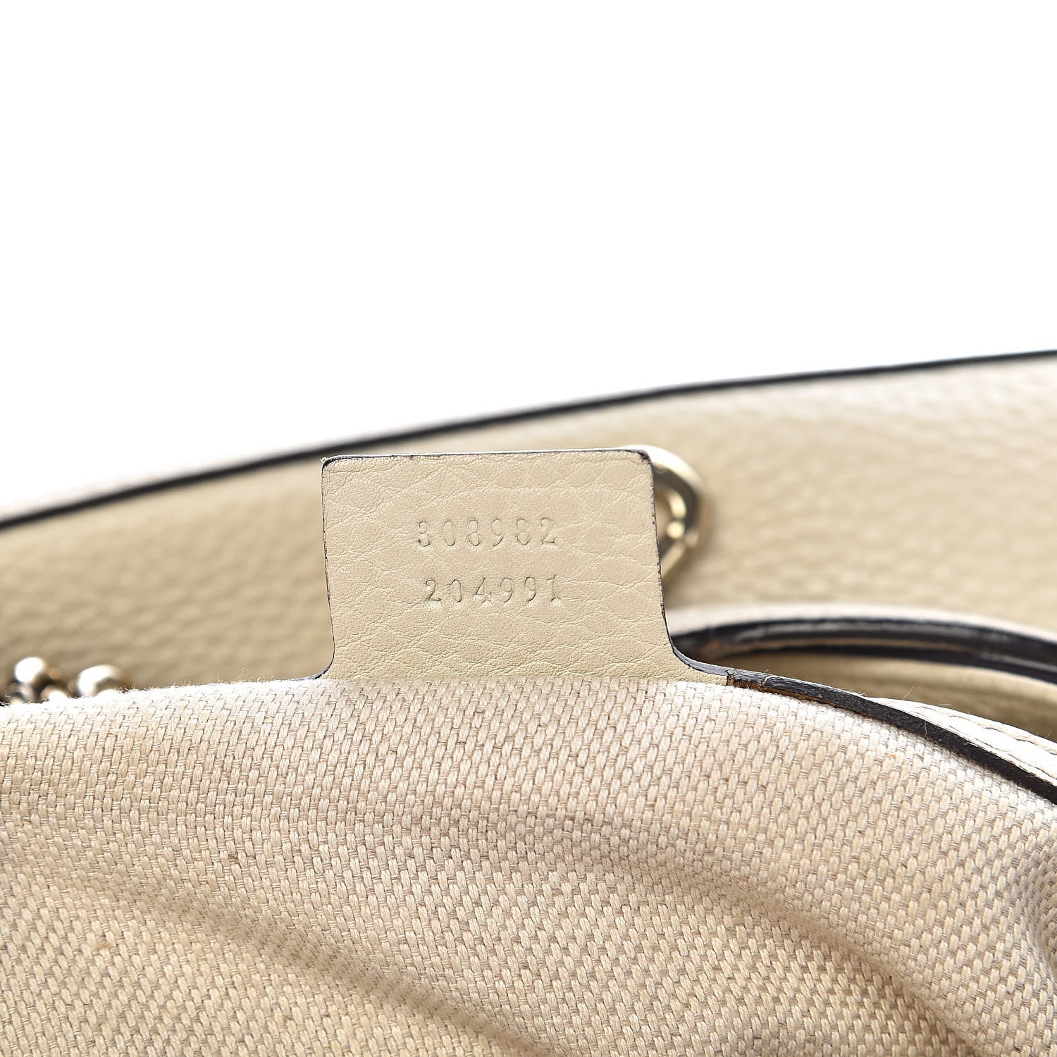 Gucci Pebbled Calfskin Medium Soho Chain Shoulder Bag Off White 7 of 18