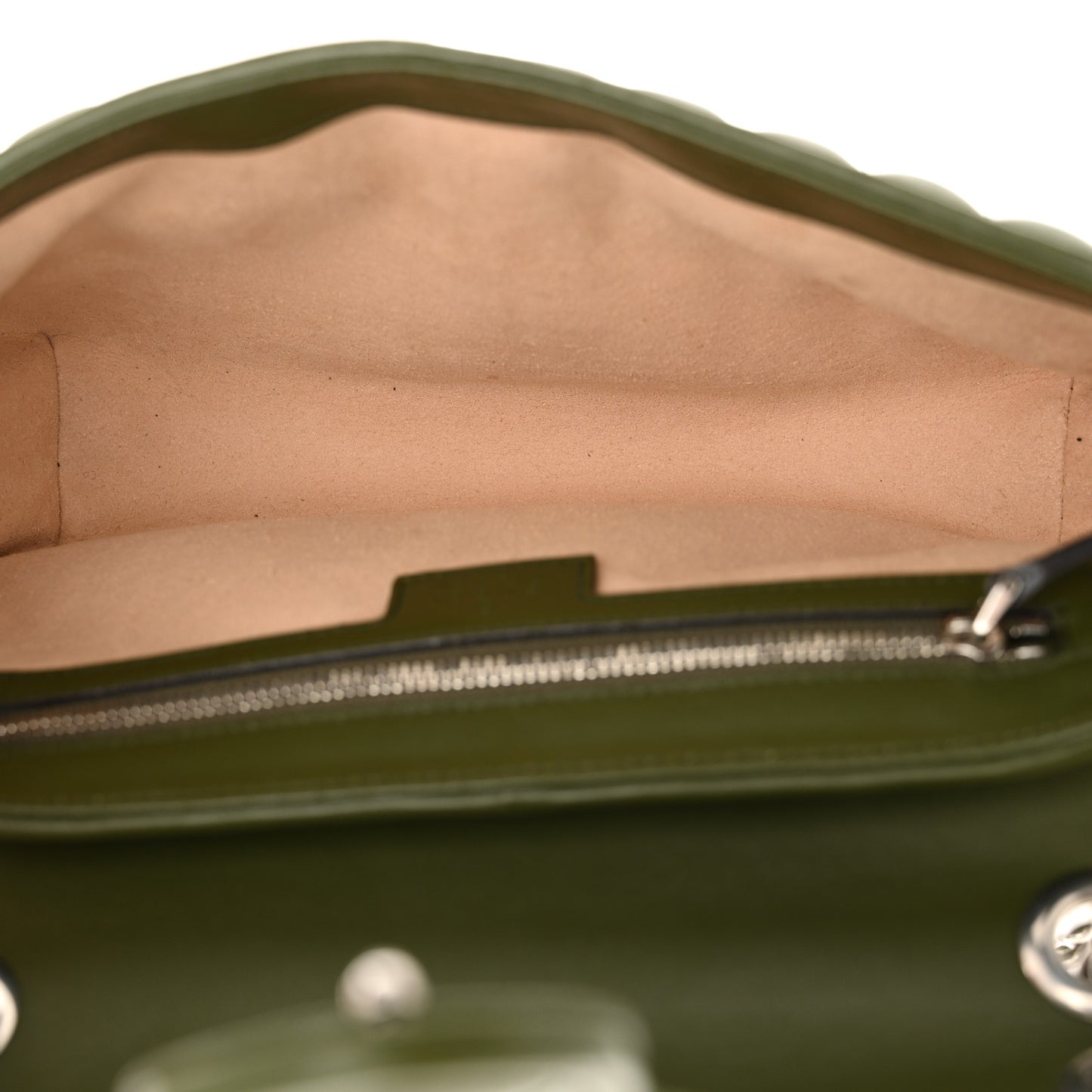 Calfskin Matelasse Aria Small GG Marmont Shoulder Bag Military Wood