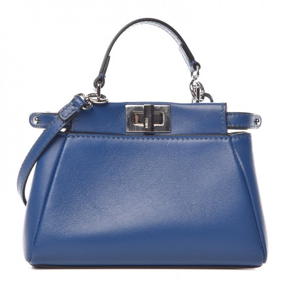 Fendi Shiny Nappa Micro Peekaboo Iconic Satchel Iris 1 of 7