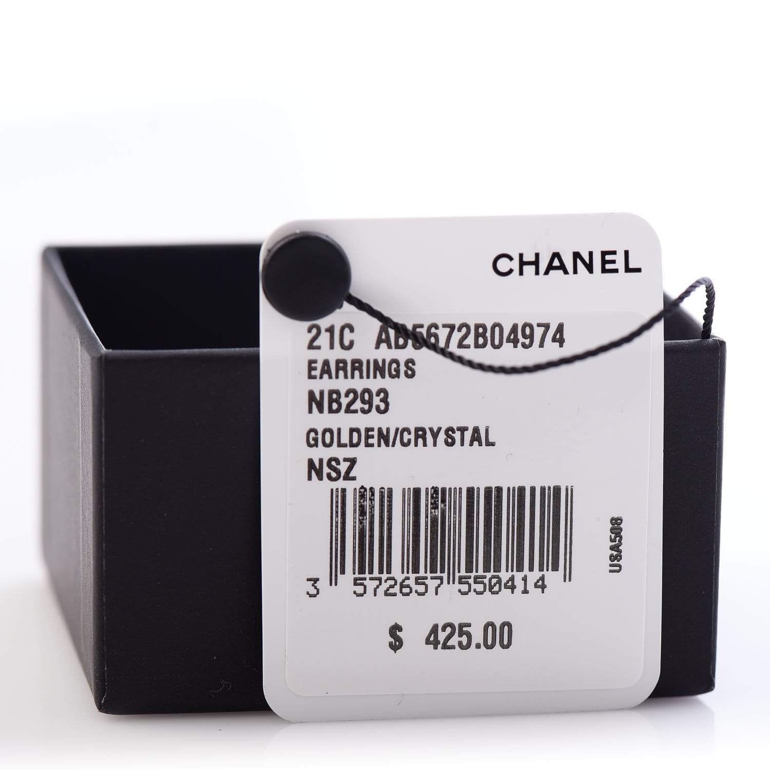 Chanel Crystal CC Earrings Gold 6 of 6