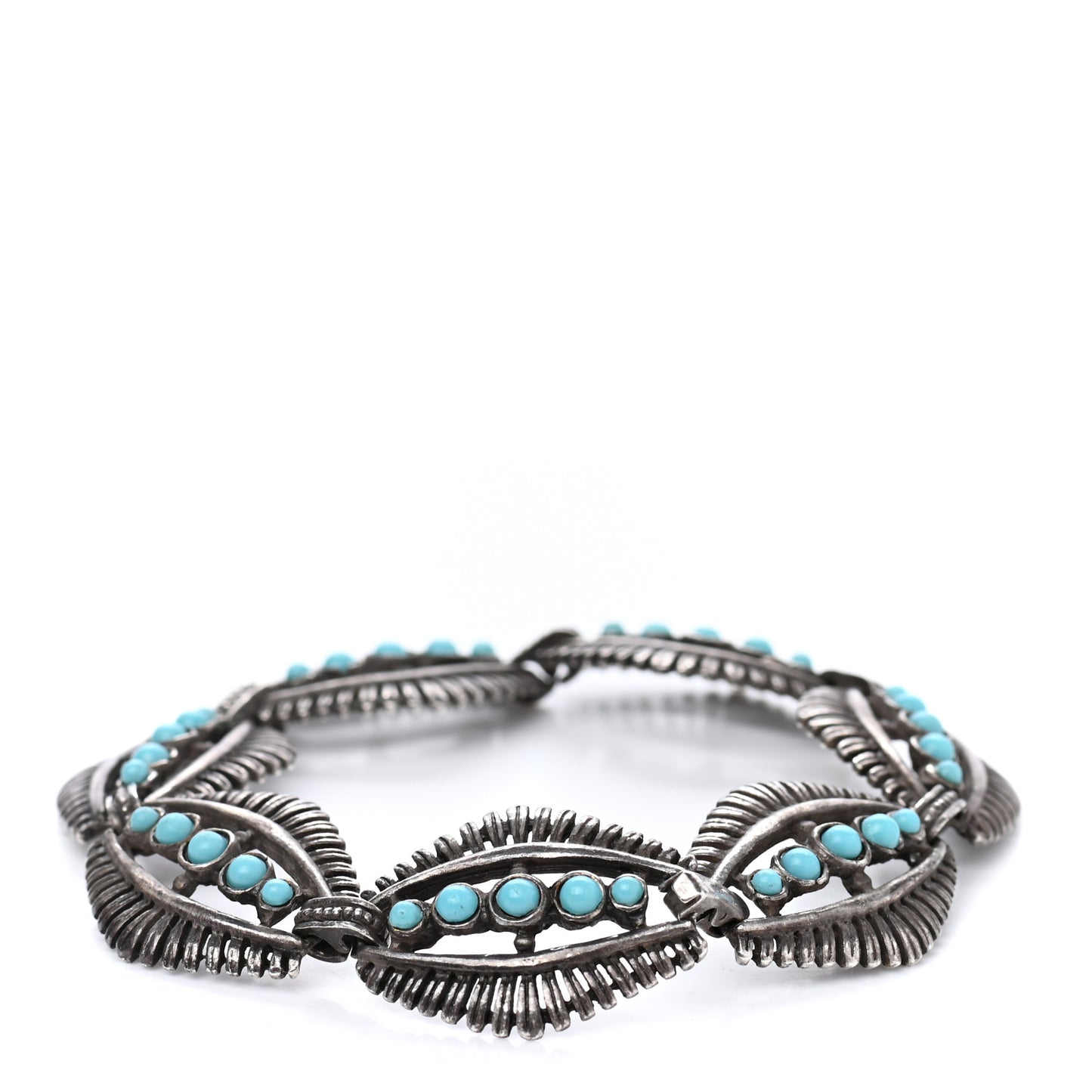 Metallic Turquoise Navajo Bracelet Silver