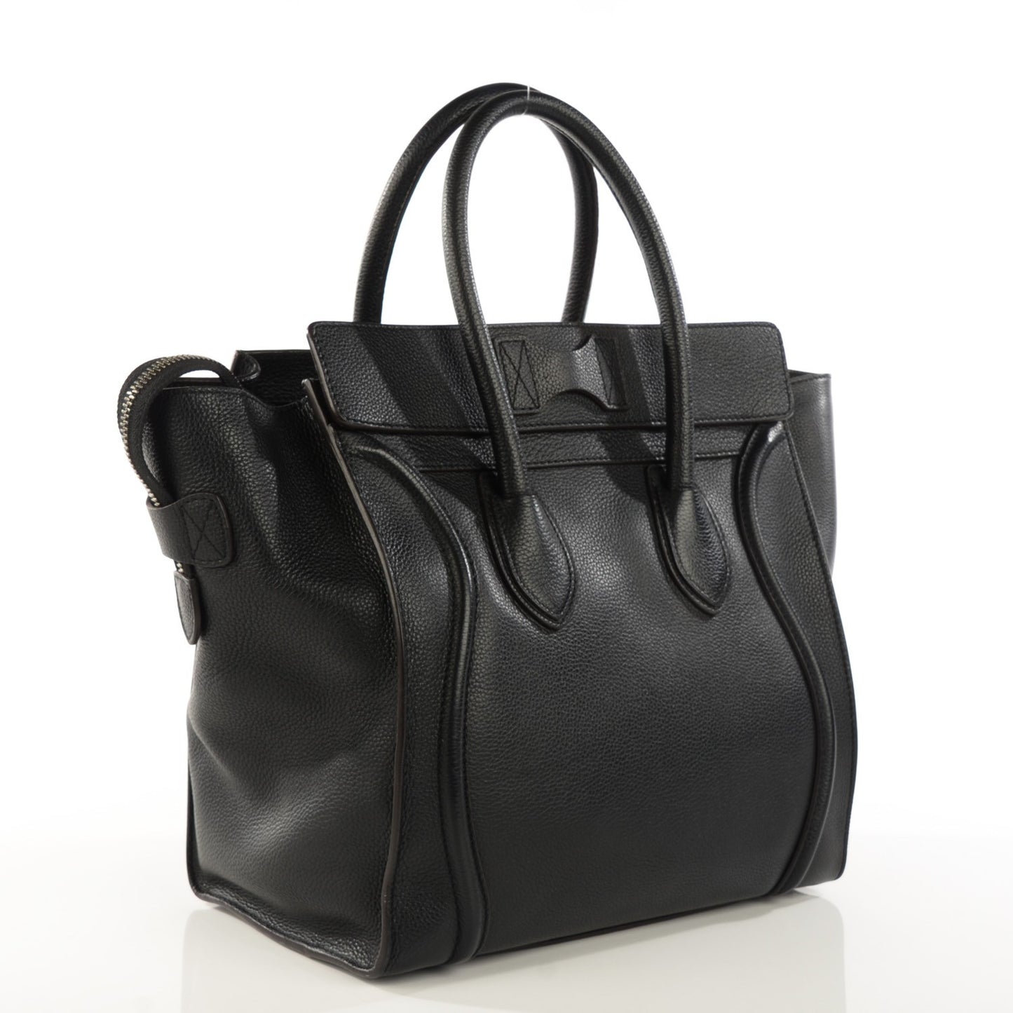 Drummed Calfskin Mini Luggage Black