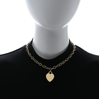 Tiffany 18K Yellow Gold Heart Tag Necklace 2 of 5