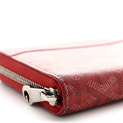 Goyard Goyardine Matignon Zip Around GM Wallet Red 8 of 10