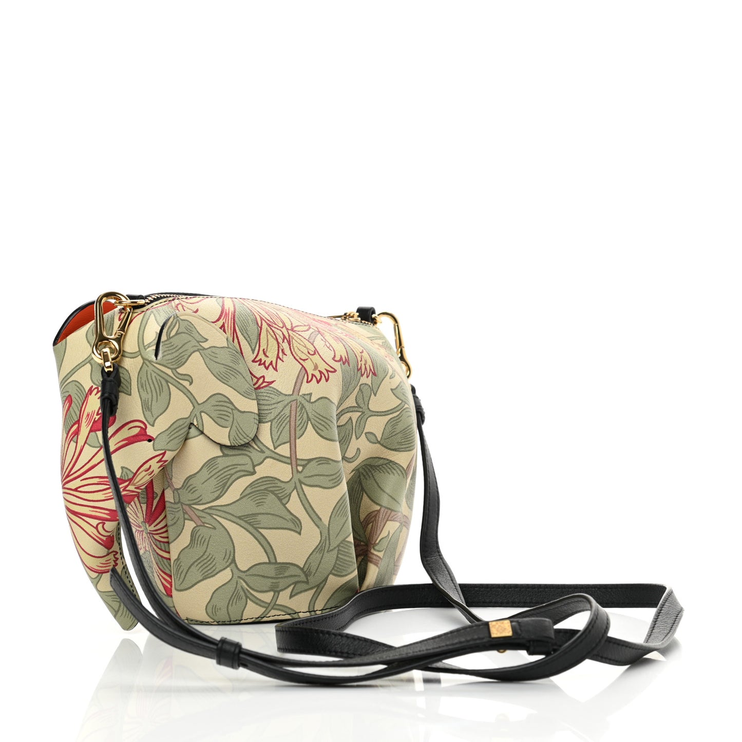 Calfskin Printed Mini Elephant Crossbody Bag Green