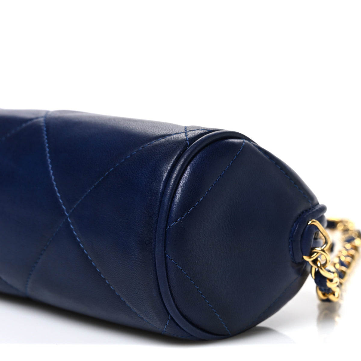 Lambskin Quilted Small Tassel Shoulder Bag Blue