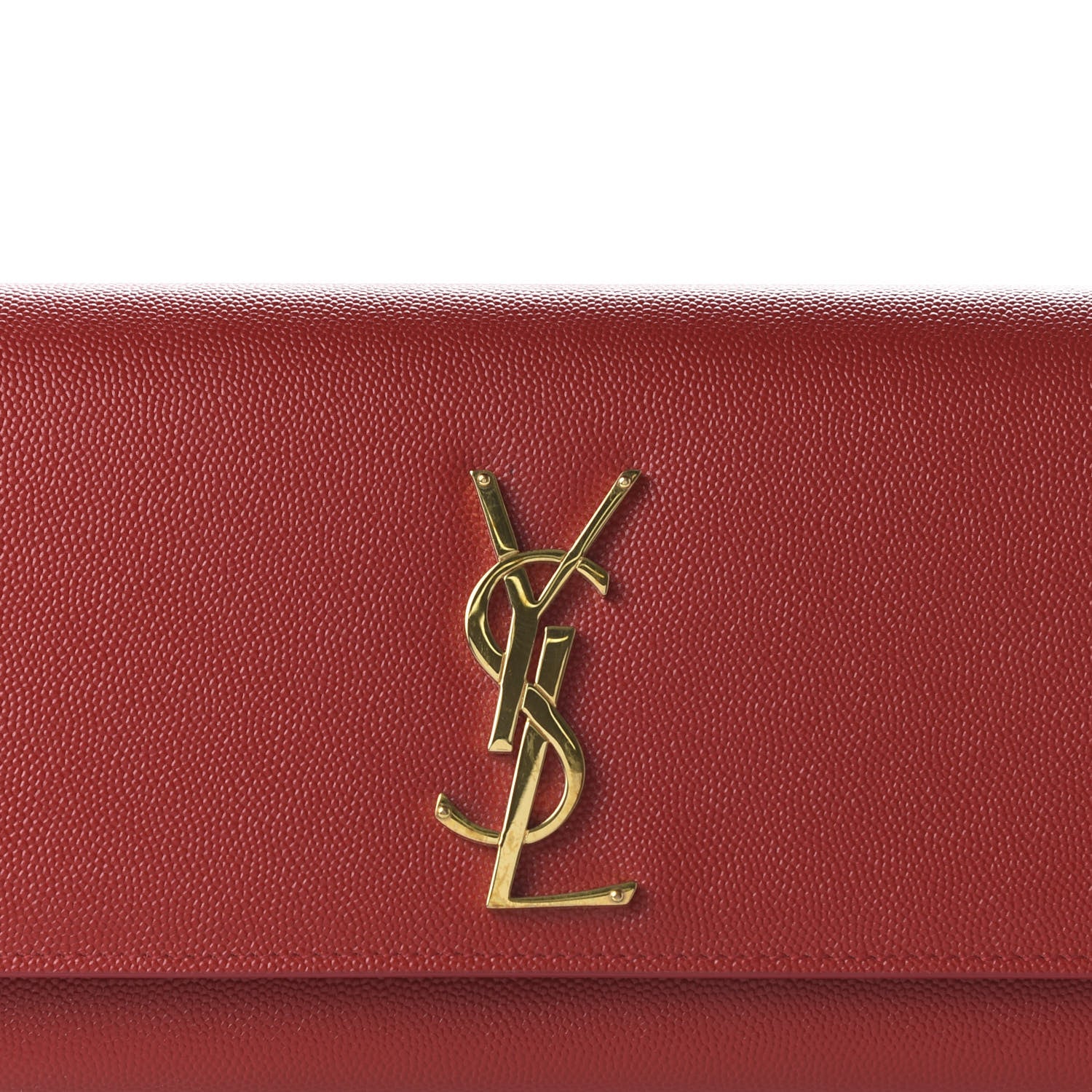 Saint Laurent Grain De Poudre Classic Monogram Cassandre Clutch New Red 9 of 9