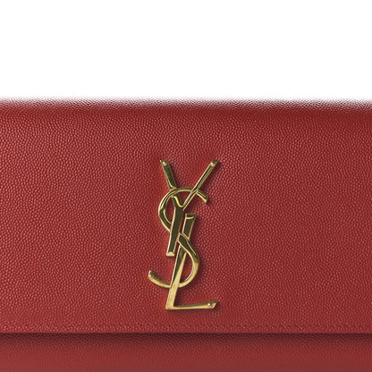 Saint Laurent Grain De Poudre Classic Monogram Cassandre Clutch New Red 9 of 9