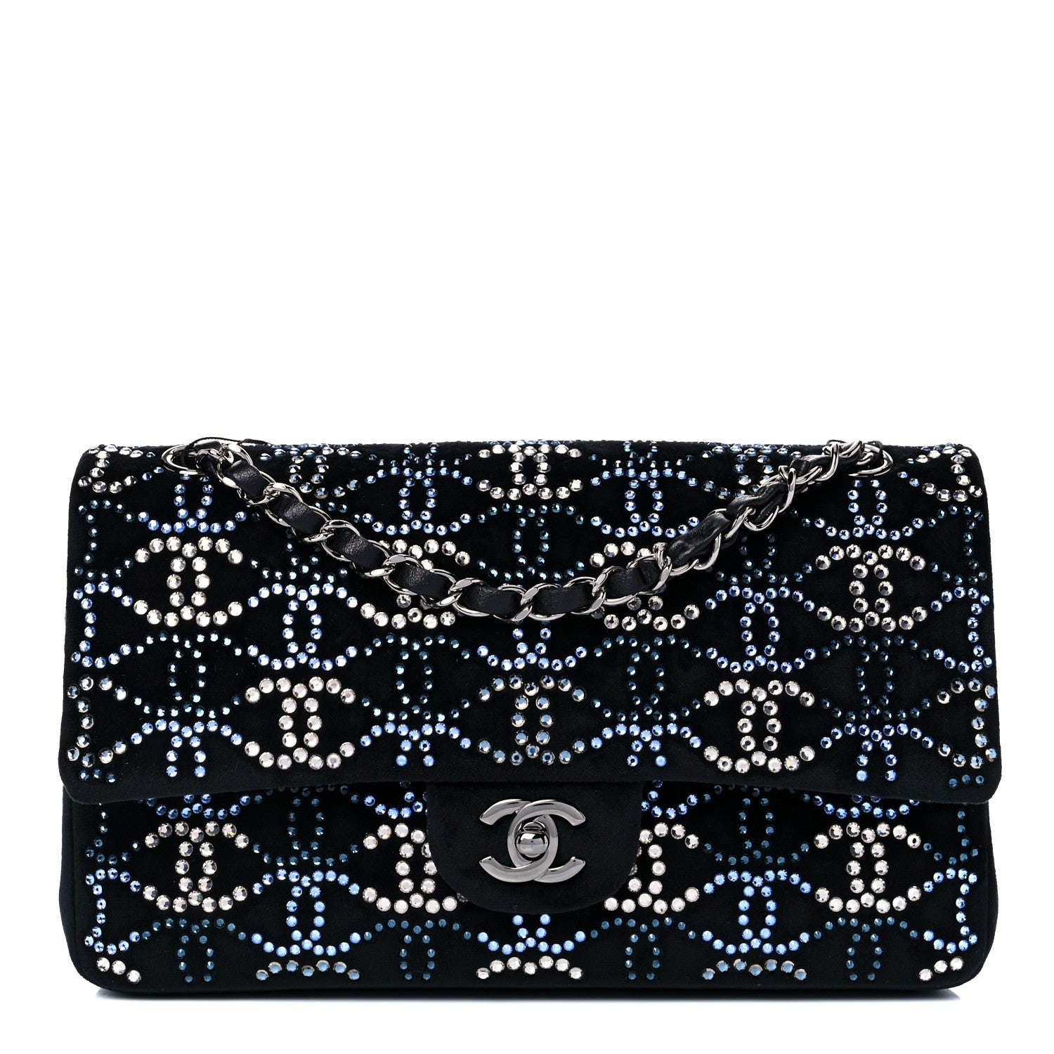 Chanel Velvet Crystal Medium Double Flap Black 1 of 9