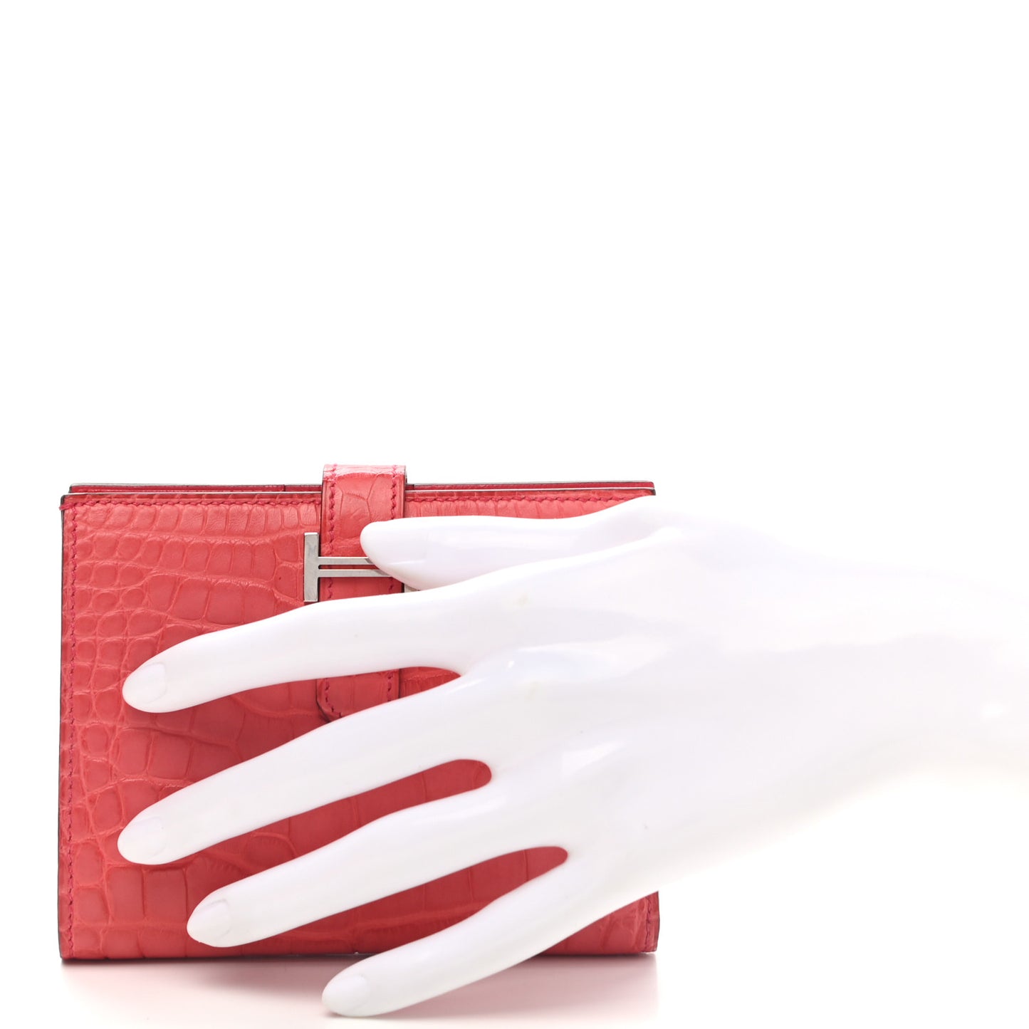 Matte Alligator Bearn Compact Wallet Bougainvillea