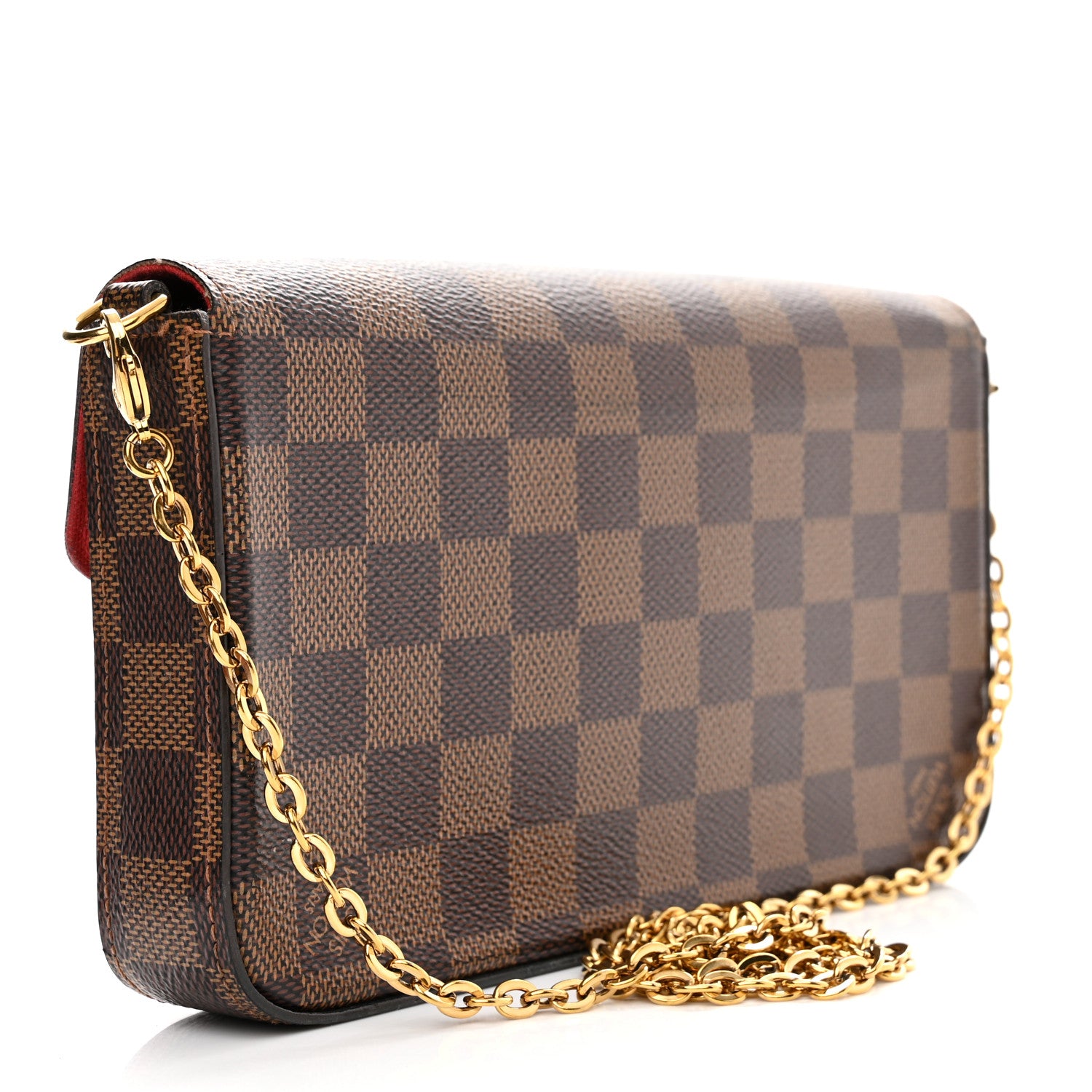 Louis Vuitton Damier Ebene Pochette Felicie Chain Wallet 3 of 16