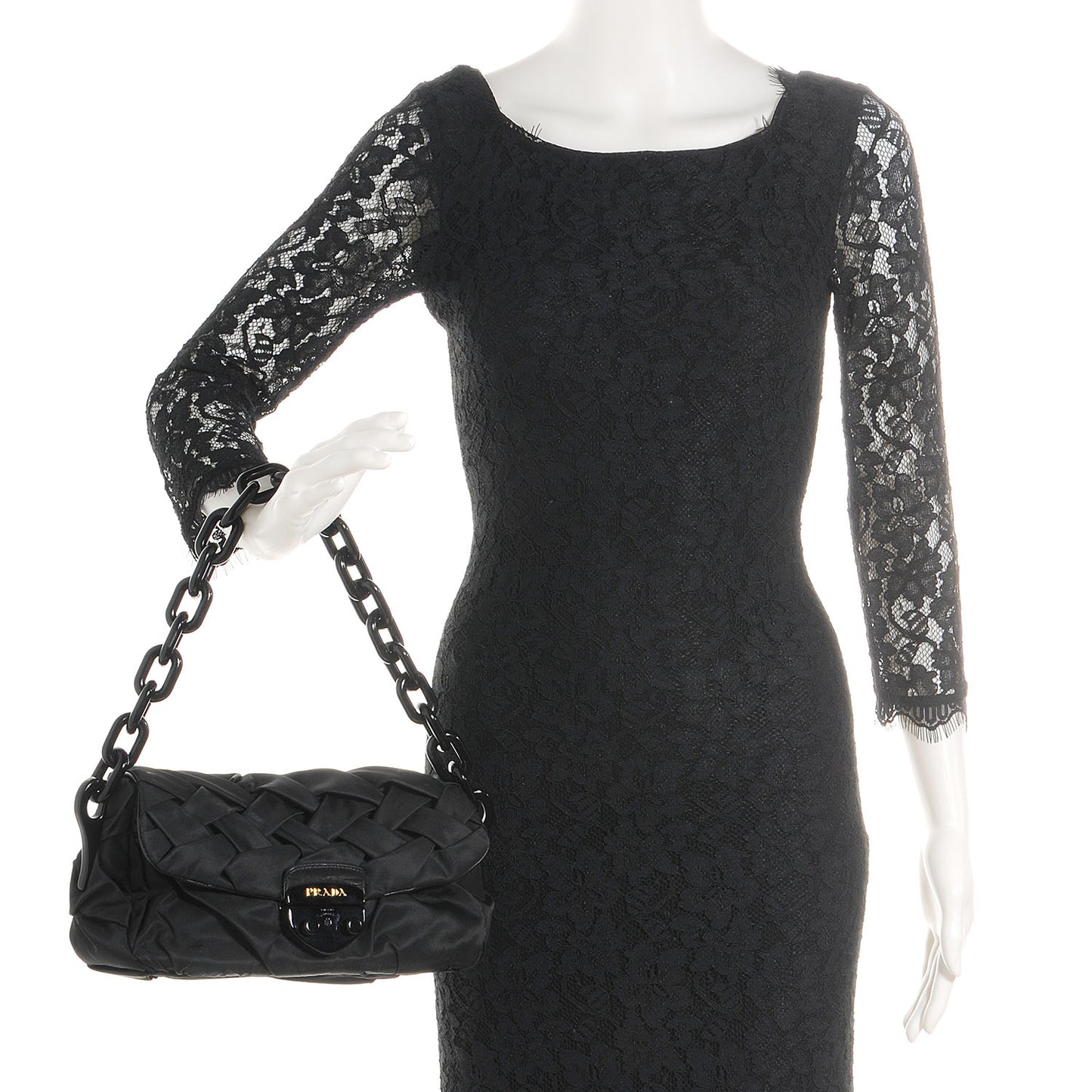 Tessuto Nylon Origami Pleated Handbag Nero Black