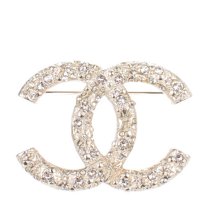 Chanel Crystal CC Brooch Silver 1 of 6