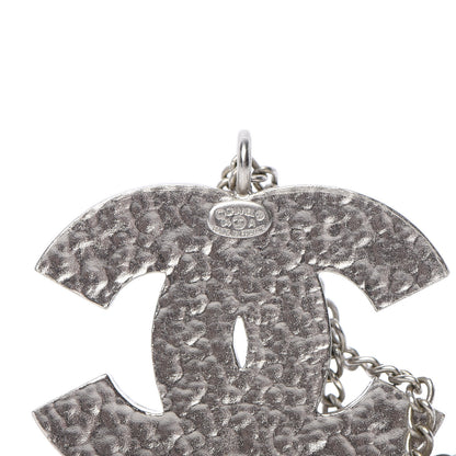 Chanel Crystal Heart CC Necklace Silver 4 of 5