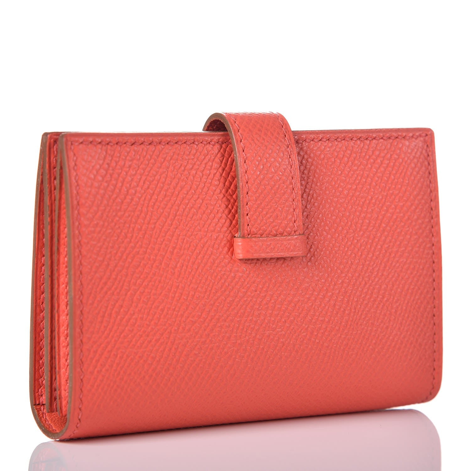 Hermes Epsom Bearn Card Holder Wallet Rose Jaipur 3 of 7