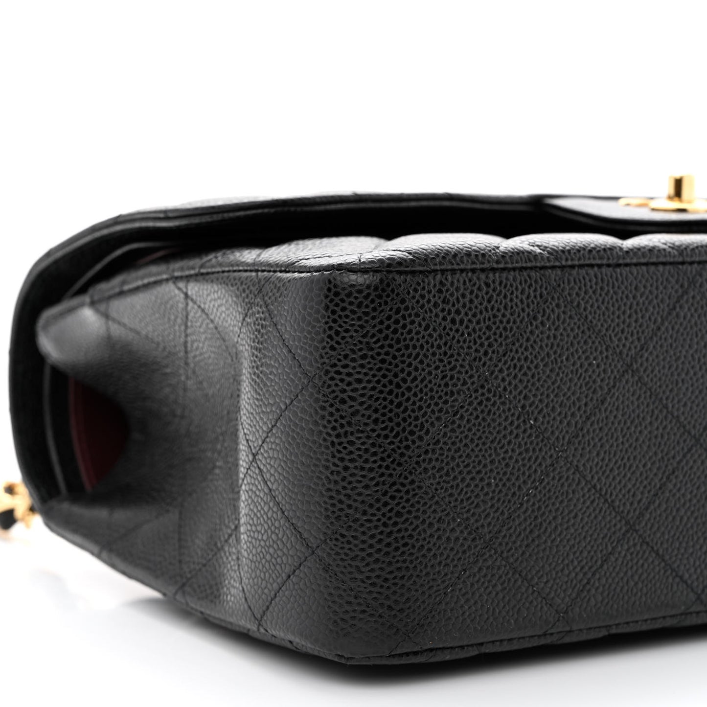 Caviar Quilted Jumbo Double Flap Black