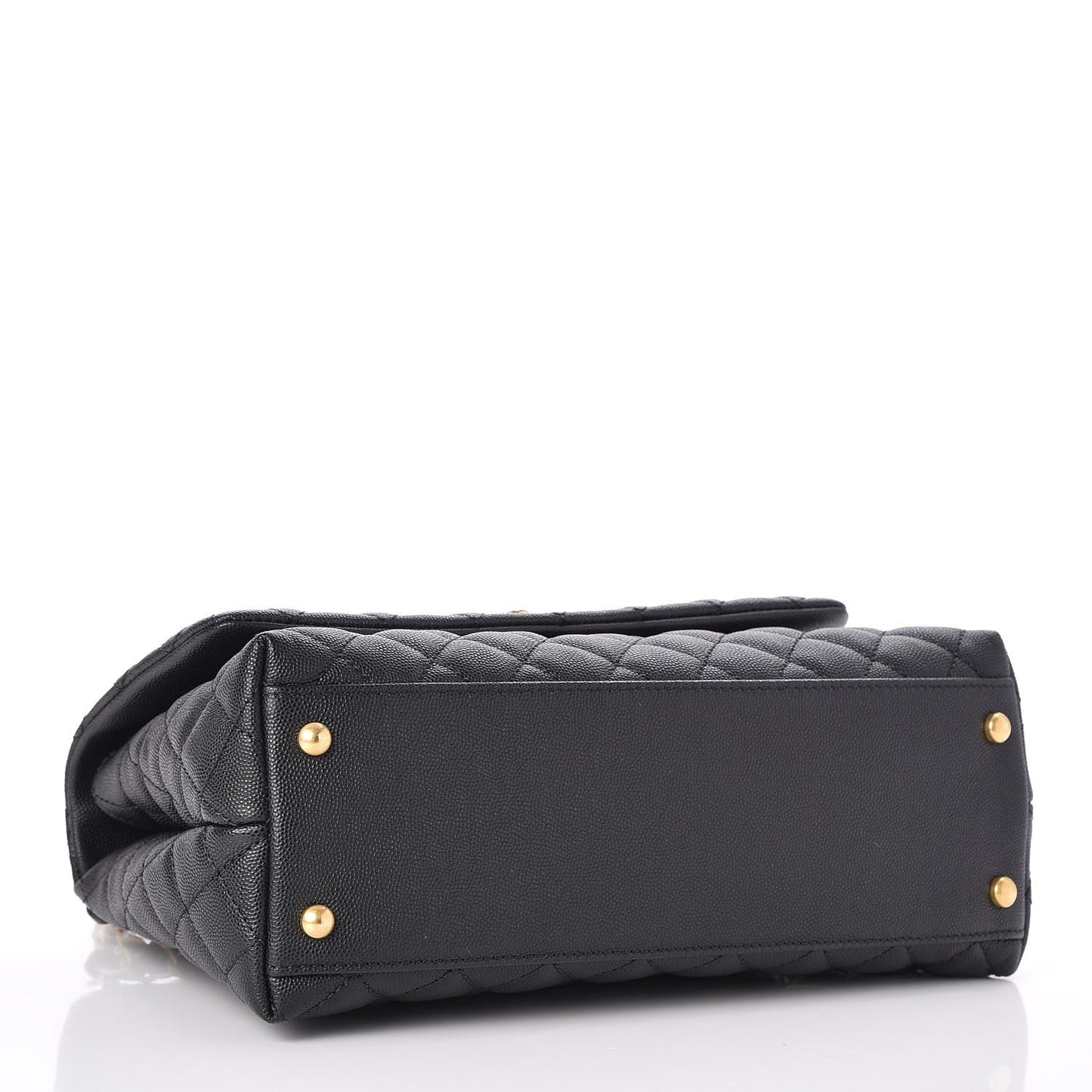 Caviar Quilted Small Coco Handle Flap Black